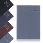 2025 A5 Week To View Diary Full Year Planner Organiser Hardback Cover & Ribbon (Slate)