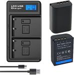 SLODA 2 Packs of BLX-1 Batteries and Dual Battery Charger with LCD Display for Olympus Om System Om-1 OM1 BLX-1 BLX1 Replacement Camera - 7.2V 2000mAh 14.4Wh