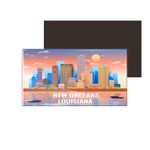 dhcrafts Fridge Magnet Rectangle Acrylic Glass (8.6 x 5.4 cm) Multicolor Louisiana New Orleans Design Pack of 1