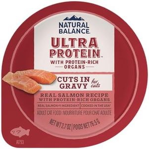 Natural Balance Ultra Protein Wet Cat Food Cuts in Gravy, Real Salmon Recipe with Protein-Rich Organs for Cats, Organ Cat Food with High Protein - 2.7oz. (Pack of 10)