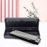 Titanium Blues Diatonic Harmonica 10 Holes Key of C Beginner Harmonica for Beginner Kids Students Adults Gift with Hard Case and Cloth