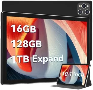 10 Inch Android Tablet, 2024 Latest Android 13 Tablet 128GB ROM+16GB RAM (8+8Virtual) +1TB TF Expand, Octa-Core Powerful 5G WiFi Tablet, 13MP+8MP Camera, Bluetooth, GPS, FHD Display(with Leather case)