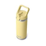 YETI Rambler 18 oz Bottle, Vacuum Insulated, Stainless Steel with Color Matching Straw Cap, Daybreak Yellow