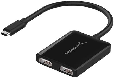 SABRENT Adaptador USB C a Dual HDMI | Soporta 4K 3840 * 2160/60HZ | Compatible con Sistemas Sólo para Windows PC [DA-UCDH]