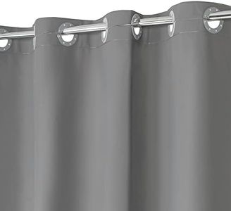 ABLUEN No Hook PEVA Shower Curtain or Liner - 8G Heavy Duty Grey Bathroom Shower Curtain No Hooks Required, Waterproof Plastic & PVC Free, Standard Size 71 x 74, Dark Gray