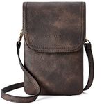 BOSTANTEN Crossbody Bag For Women Leather Small Crossbody Purse Cell Phone Wallet Purses Should Bag Coffee