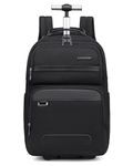 Arctic Hunter Trolley Backpack for Travel 30L Convertible Rolling Suitcase 2 Wheels Heavy-Duty 1680D Polyester Water-Resistant Laptop Bag for Travel Business Black