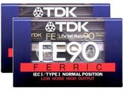 TDK FE90 Ferric Audio Cassette Normal Low Noise (2-Pack)