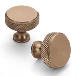 Asidrama 10 Pack Champagne Bronze Kitchen Cabinet Knobs Knurled Dresser Knobs Drawer Knobs Cabinet Hardware Aluminum Knobs for Dresser Drawers