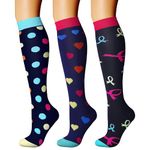 CHARMKING Compression Socks (3 Pairs) 15-20 mmHg is Best Athletic & Medical for Men & Women, Running, Flight, Travel, Nurses, Edema - Boost Performance, Blood Circulation & Recovery (L/XL,Assorted 08)