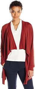 Anne Klein Women's Draped Cardigan Sweater, Burnt Siena, Small