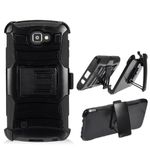 Phone Case for Verizon Wireless Prepaid LG Optimus Zone 3 4G LTE / LG Spree ( Cricket Wireless ) Black Edge Cover Kickstand Combo Holster Belt Clip For Straight Talk LG Rebel 4G LTE