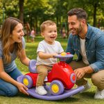 Amazon Brand - Jam & Honey 3 in 1 Car Ride On,Rocker and Balance Board for Kids | for 18+ Months | Push Car with Backrest | Steering Wheel | Indoor or Outdoor Toy | BIS Approved | Safe and Fun Toy