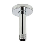 Purelux Ceiling Mount Shower Arm 4 Inches Made of Stainless Steel for Rainfall Showerhead, Chrome Finish with Gasket Flange