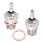 2-Pack HobbyPark 70117M Duty Glow Plug #4 N4 Medium Hot Spark Nitro Engine Parts for Redcat Racing Traxxas HPI HSP Exceed 1/8 1:10th RC Car Truck Buggy Vehicles