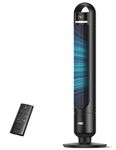 Dreo 28dB Silent Tower Fan for Bedroom, 29ft Max Coverage Bladeless Floor Fans, 25ft/s Electric Standing Fan, 90° Oscillating Cooling Fans for Room, 4 Speeds, 3 Modes, 8H Timer, LED Display, Black