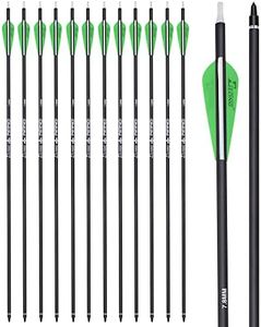 Archery 28Inch Carbon Arrow Practice Hunting Arrows with100 Grain Removable Tips for Compound & Recurve Bow(Pack of 12)