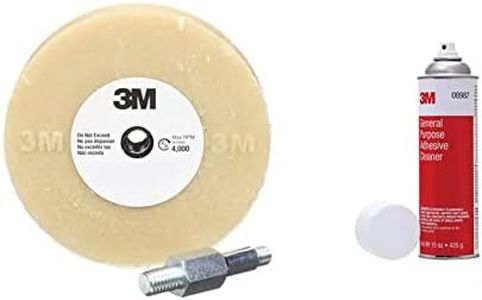 3M Stripe Off Wheel Adhesive Removal Eraser Wheel with Mandrel and 3M 08987 General Purpose Adhesive Cleaner - Bundle