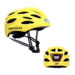 E MOTORAD - RIDE THE ELECTRIC REVOLUTION Cycling Helmet With Front And Rear Led For Rider Visibility Hard Shell Quality Material Premium Matt Finish Yellow Adjustable Bicycle Helmet