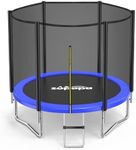 Zupapa 8ft (244cm of Diameter) Heavy Duty Trampoline with Enclosure Net & Non-Slip Ladder for Kids & Adults, Family Outdoor Backyard Fun