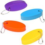 Floating Keychain for Boat Keys, 4 Pack Waterproof Vinyl Foam Floating Keychain for Boating, Bright Color Oval Float Key Rings Pendant for Fishing, Surfing, Sailing,Kayak and Outdoor Water Sport