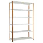 Mil-Nil Prime CRC Sheet 72X36X18 Inch Multipurpose Storage, Adjustable Shelf, Slotted Angle Rack with 6 Shelves 22 Gauge_Orange/Ivory 16 Gauge Angles