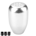 for Civic Gear knob 6 Speed= KIMISS Car Universal Modification Manual Knob Gear Shift Head Shifter 6 Speed (Silver)