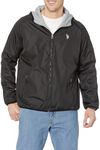 U.S. Polo Assn. Men's Reversible Poly Shell to Fleece Hooded Jacket, Black 9029, XX-Large Plus