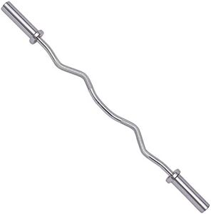 Everyday Essentials Olympic Super Curl Barbell Curl Bar, 48 inch (350 lb Weight Capacity), Silver (CB4S)