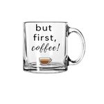 V Kraft " Coffee Lover Quote Transparent Glass Mug Printed Transparent Mug That is Unique Gift for Birthday, Gifting, and Any Other Special Day| Coffee Mug & Tea Cup | Pack of 1, 330ml (cl 12)