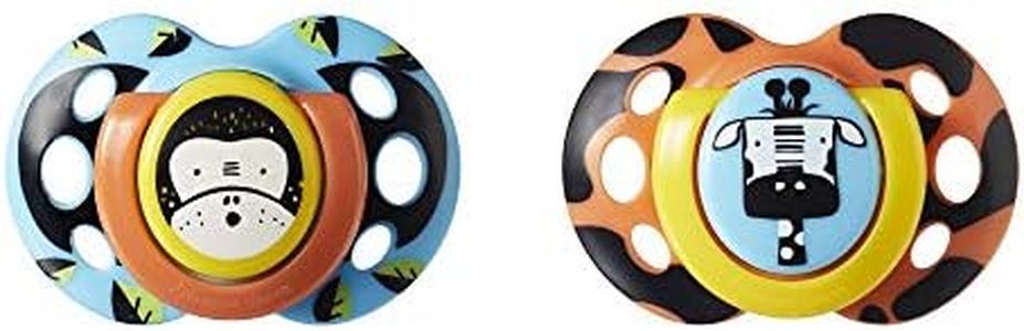 TOMMEE TIPPEE Silicone Closer To Nature Fun Pacifier, 18-36 Months, 2 Count (Colors Will Vary),Multicolor