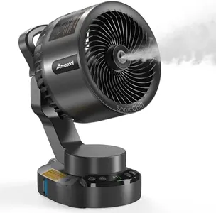 AMACOOL SonicChill Portable Misting Fan with VacAero FineMist, 20000mAh Battery Golf Cart Fan 75H Max Runtime, 600ml Tank, Instant Cools 10°F at 5ft, Indoor Outdoor Garage RV Stadium Beach Essentials