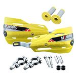 Fewfuss Dirt Bike Hand Guards with Grips - Universal Motorcycle Handguards for Pit Bikes ATV Motocross Enduro Yellow