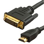 Link Depot HDMI to DVI 2ft 0.6m Black - Video Cable Adapters (0.6 m, HDMI, Gold, Black, Male/Male)