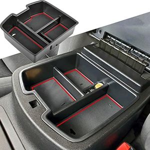 TACORBO Center Console Organizer Tray for 07-2014 GMC Sierra 2500 3500 Yukon XL Silverado 2500 3500 Suburban 1500 Tahoe / 07-13 GMC Sierra 1500 Chevy Silverado Suburban 2500 Avalanche Accessory - Red