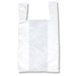 200 Large Plastic Grocery T-Shirt Bags - Plain White 12" x 6" x 21" by JA Kitchens