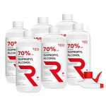 Isopropyl Rubbing Alcohol 70%, 500 mL - Pharmaceutical Grade, Surface & Screen Cleaner - 6 Bottles + Free Trigger Spray