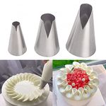 Suuker 3 Pieces Russian Piping Tips Set,V-shaped Wave Cake Decorating Nozzles Tips Piping Kit for Pastry Cupcakes Cakes Cookies Decorating Stainless Steel Kitchen Gadgets