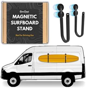 Magnetic Surfboard Rack for Vans & Cars – Works on Sprinter, Transit, & Steel Vehicles – Fits Longboards, Shortboards, SUPs – No Drilling Required – Rubber-Coated Magnets – 100lb Capacity