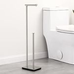 KES Toilet Roll Holder Free Standing with Reserve WC Toilet Roll Stand Alone SUS 304 Stainless Steel Brushed Finish, BPH286S1B-2