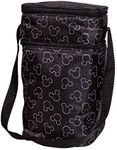 Disney Baby by J.L. Childress 6 Bottle Cooler - Baby Bottle & Food Bag - Ice Pack Included - 2 Compartments - Insulated & Leak Proof Bottle Bag - Breastmilk Cooler Bag for Travel - Mickey Black