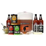 BrewDemon Craft Beer Kit with Bottles - Conical Fermenter Eliminates Sediment and Makes Great Tasting Home Made Beer - 1 Gallon Pilsner, Stout, and Pale ale kit