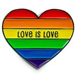 Moonmoli Love is Love LGBTQ Pins - Heart Shaped Pride Pin with Gold Butterfly Clutch Backing - Cute Pins for Backpacks, Hats, Lapels, Bags, Jackets, or other Pride Accessories - 1 x 0.84" - 1 ct