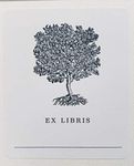 Classic Bookplate with Vintage Grey Tree Illustration. Set of 10. 3" H x 2 1/2" W