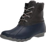 Sperry Women's Saltwater Winter Lux Boot, Grey/Navy, 5 M US