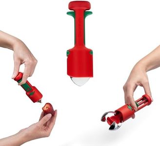 Dreamfarm Hullapit 3-in-1 Fast & Easy Strawberry Huller, Cherry Pitter & Olive Pitter - Red/Green
