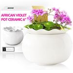 African Violet Pots 6 Inches Ceramic, Effortless Self Watering Pots for Indoor Plants for Busy Plant Lovers, Easy Plant Self Watering Pot, Plant Pots, Flower Pot, Plant pots Indoor