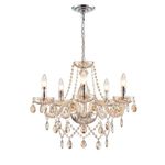 Saint Mossi 5 Lights Champagne Crystal Chandelier, Modern Dining Room Light Fixture K9 Crystals for Living Room, Bedroom, Height 21 x Diameter 21 with Adjustable Chain