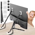 UNIFAMILY No Drill TV Straps Safety for Flat Screen, Adjustable 18" to 36" TV Safety Straps for Baby Proofing, Anti-Tip Furniture Anchors for Kid and Pet Fixing to Cabinet Desk, Earthquake Straps