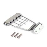 4 String Guitar Trapeze Tailpiece Adjustable Guitar Tailpiec Bridge with Screws for Archtop Guitar 15mm Spacing